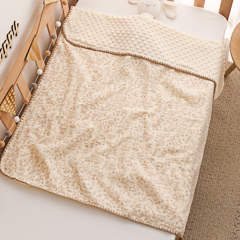 Baby Beanie Blanket Four Seasons Gauze Air Conditioning Quilt Children'S Cotton Wrinkle Baby Blanket Cartoon Pure Cotton Comfort Blanket - Image 1